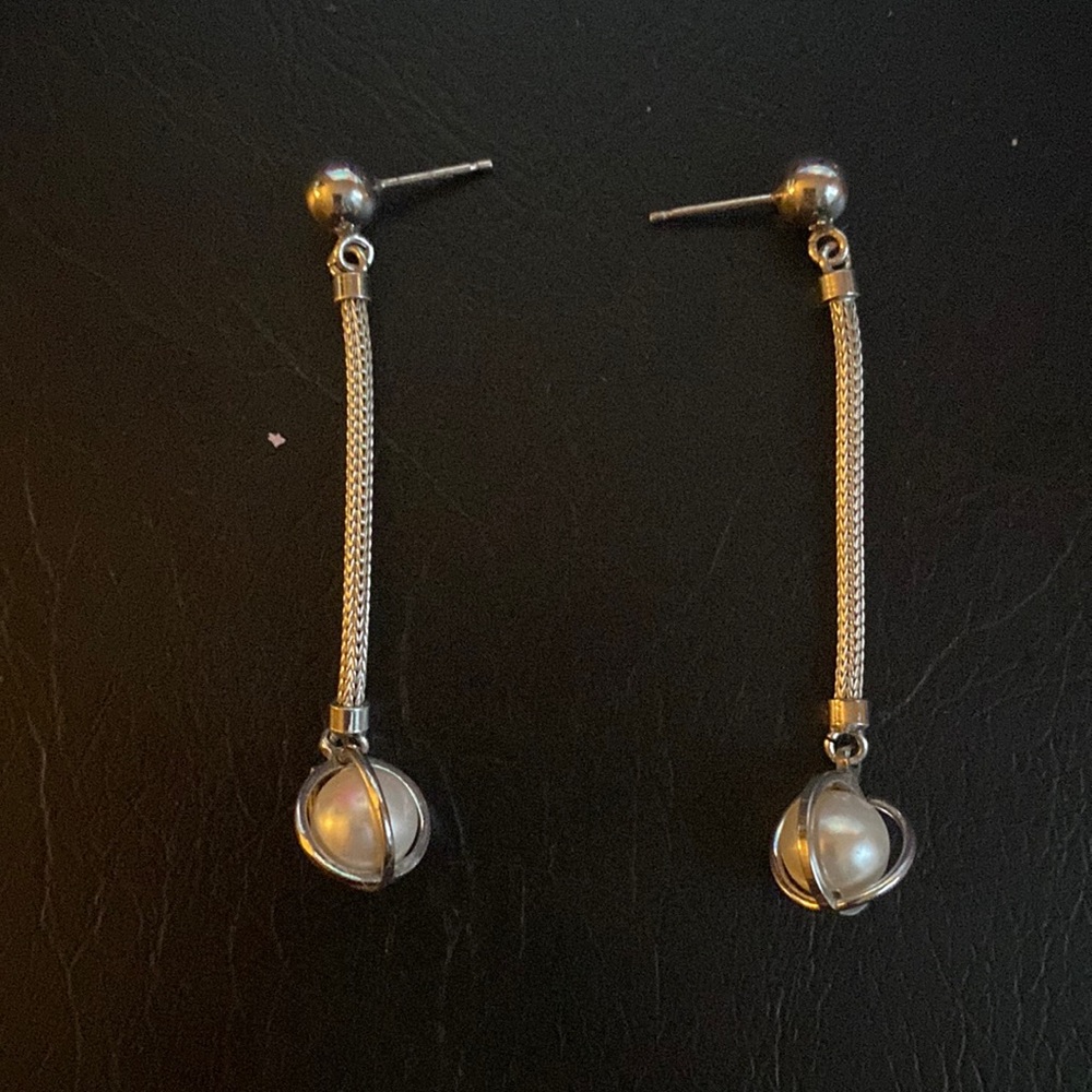 Freshwater Caged Pearl Earrings